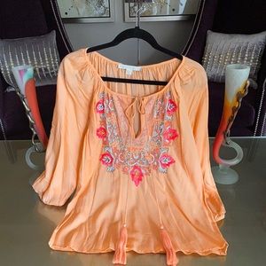 BOSTON PROPER BOHO  CHIC BLOUSE